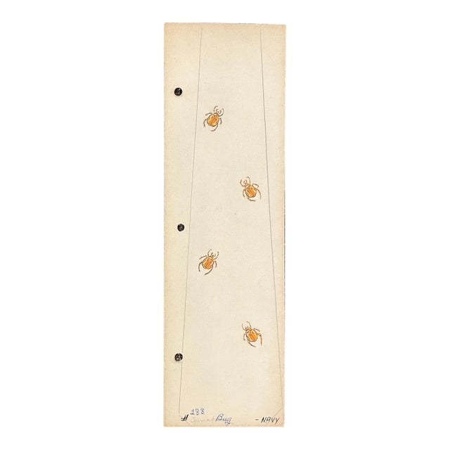 1940s Necktie Swank Bug Design Watercolor For Sale