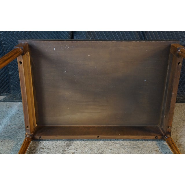 Mid Century French Louis XVI Style Crotch Walnut Nesting Tables Set of Three For Sale - Image 16 of 18