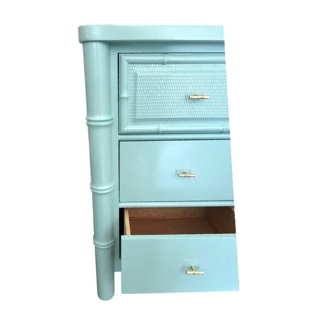 Mid 20th Century Faux Bamboo Nine-Drawer Dresser For Sale - Image 5 of 8