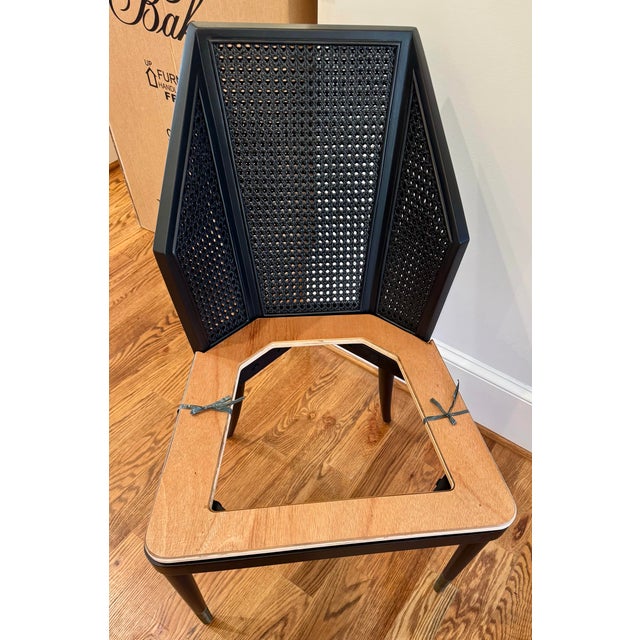 New, in the Baker boxes, Set of 6 CANE SIDE CHAIRS by Kara Mann for Baker / Milling Road These classic dining chairs...