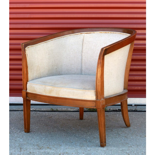 1930s Art Deco Barrel Back Club Chair Chairish