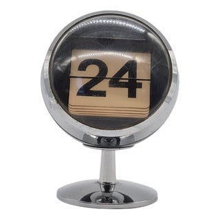 Space Age Flip Calendar in Black Plastic, 1970s For Sale