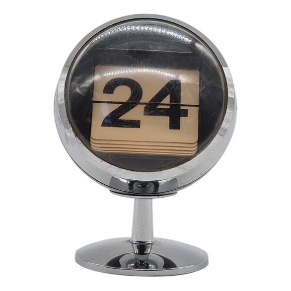 Space Age Flip Calendar in Black Plastic, 1970s For Sale