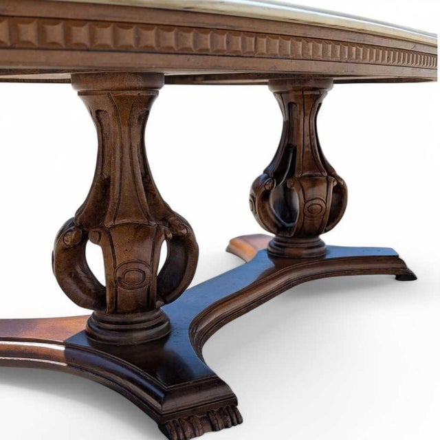 Mid 20th Century Italian Coffee Table With Oval Marble Top & Sculptural Pedestal Base For Sale - Image 9 of 14