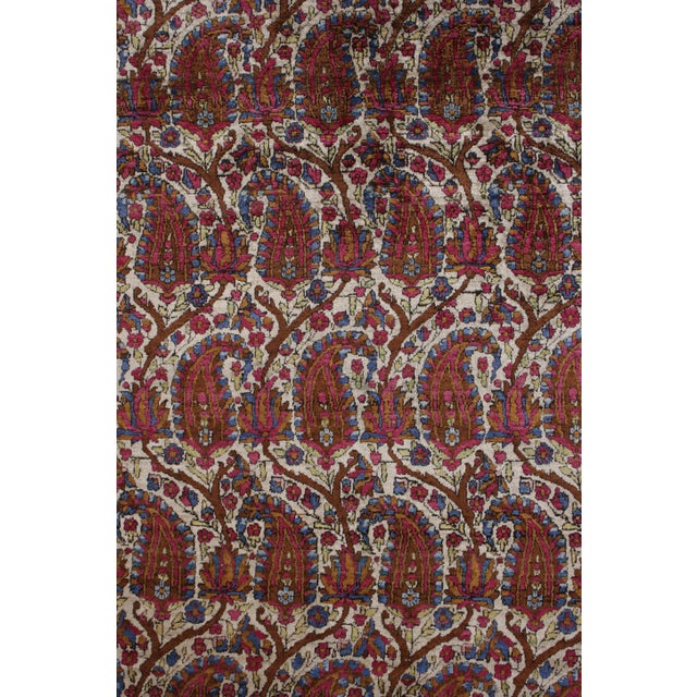1910s Hand-Knotted Antique Kashan Persian Rug in Red Paisley Pattern For Sale - Image 5 of 7