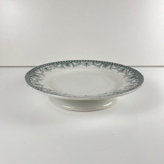 Presentation Plate on Foot in Ironstone from Moulins Des Loups, 1890s For Sale - Image 14 of 14