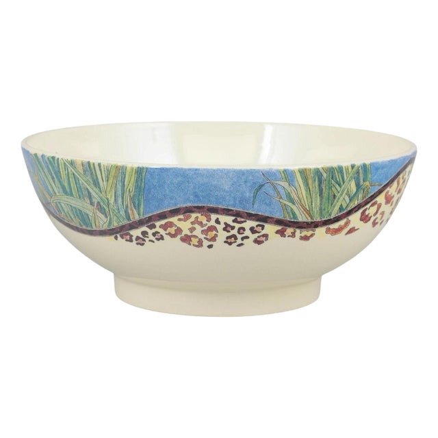 Serving Savane Bowl in Faience from Gien, France, 1980s For Sale