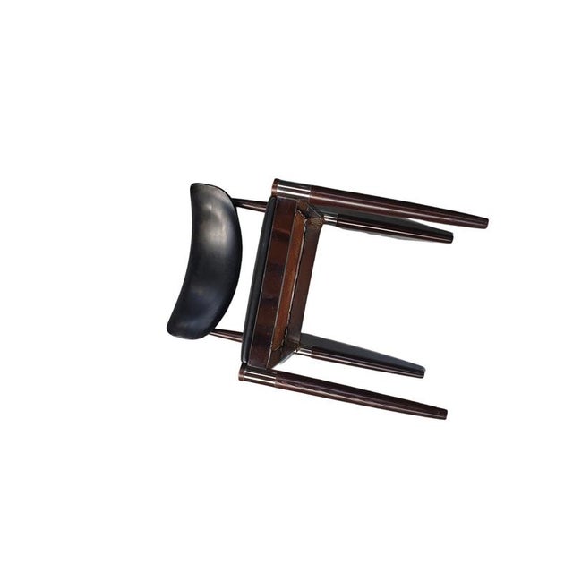 Black Dining Chairs in Chrome, Wood and Vinyl, Set of 4 For Sale - Image 8 of 10