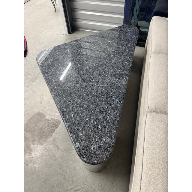 Mid Century Modern Chrome and Specimen Granite Coffee Table Probably Custom Breuton For Sale In West Palm - Image 6 of 8