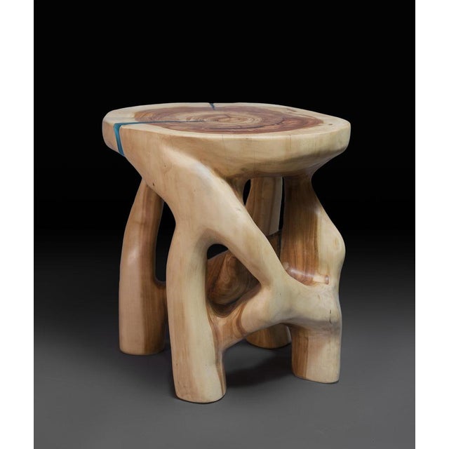 Early 21st Century Wood Sculptural Side Table by Logniture For Sale - Image 5 of 8