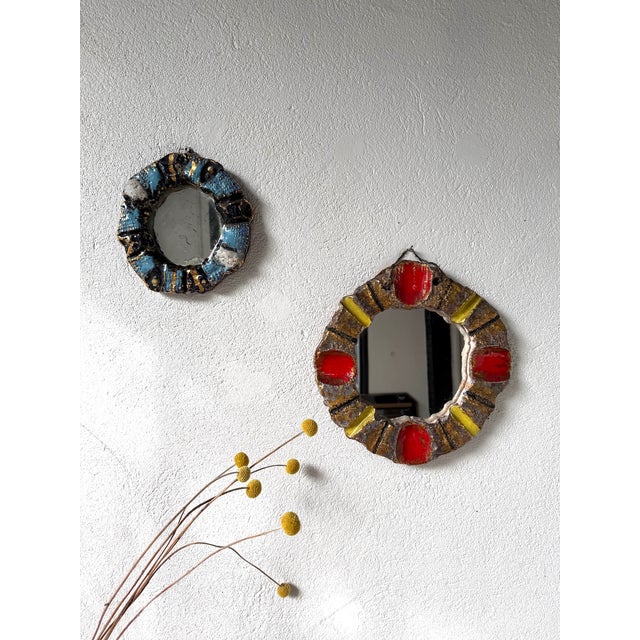 Vintage Ceramic Mirrors, 1950, Set of 2 For Sale - Image 16 of 18