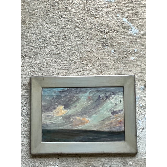 Late 20th Century Vintage Framed Seascape Oil Painting For Sale - Image 5 of 12