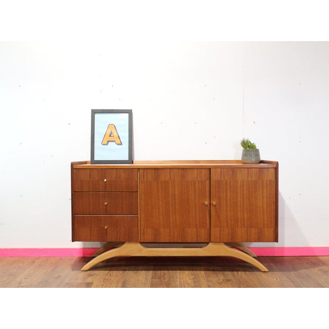 1960s Mid Century Modern Vintage Credenza Sideboard by Lebus Danish Style For Sale - Image 4 of 15