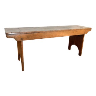 Antique Wooden Farmhouse Bench For Sale