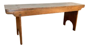 Antique Wooden Farmhouse Bench