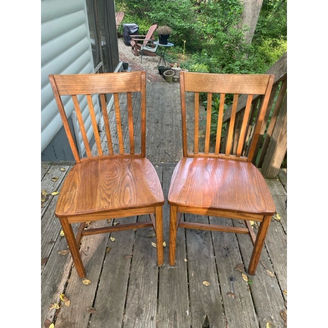 Mid 20th Century Oak Office Chairs Set of 2 Chairish