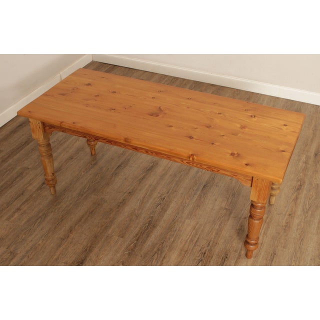 Mid 20th Century Farmhouse Rustic Style Pine Dining Table Chairish