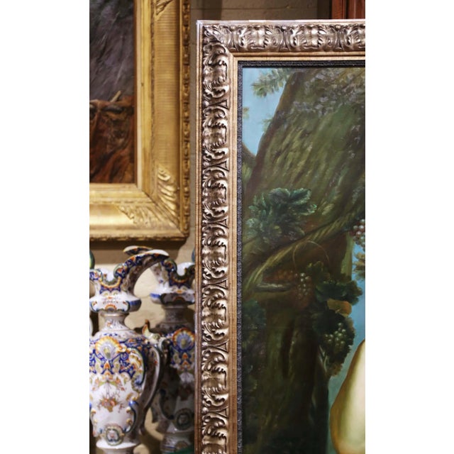 Wood Mid-Century French Oil Painting of Saint Rose of Lima With Cherubs For Sale - Image 7 of 10