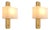 Antique Modernist Brass & Alabaster Wall Lamps, Set of 2 For Sale