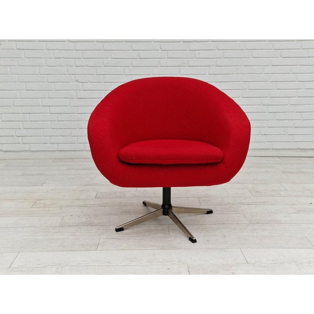 Scandinavian Swivel Lounge Chair in Wool by Karl Eric Klote, 1960s For Sale - Image 6 of 18