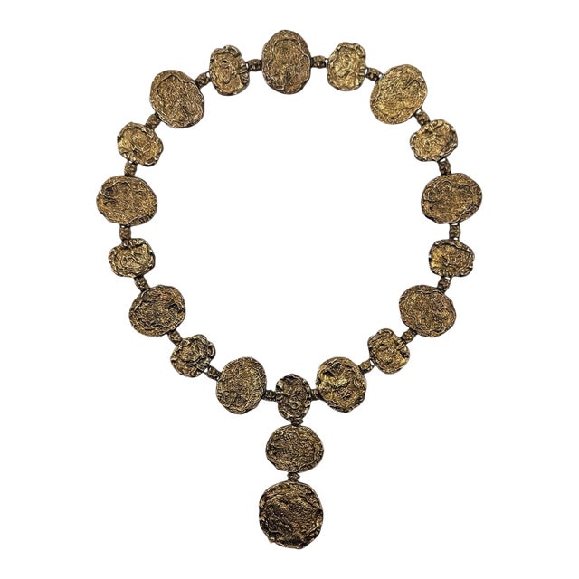 Brutalist Gold Nugget Style Decorative Circular Chain For Sale