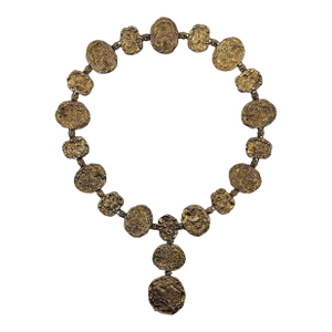 Brutalist Gold Nugget Style Decorative Circular Chain