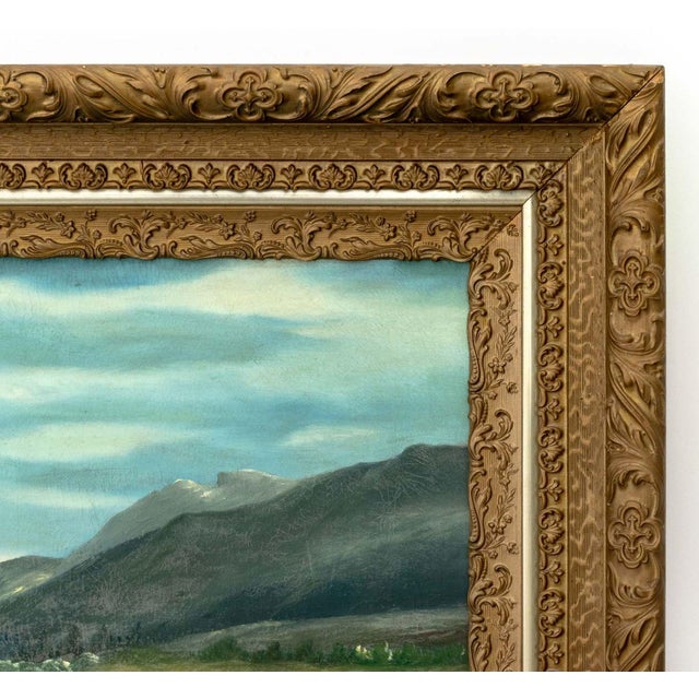 Signed American Mountain Landscape Oil on Canvas For Sale - Image 4 of 6
