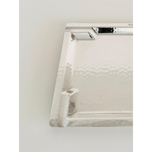 Mid-Century Modern Castelli Hand-Hammered Silver Plate Ashtray, Parma, Italy, 1970s For Sale - Image 3 of 5