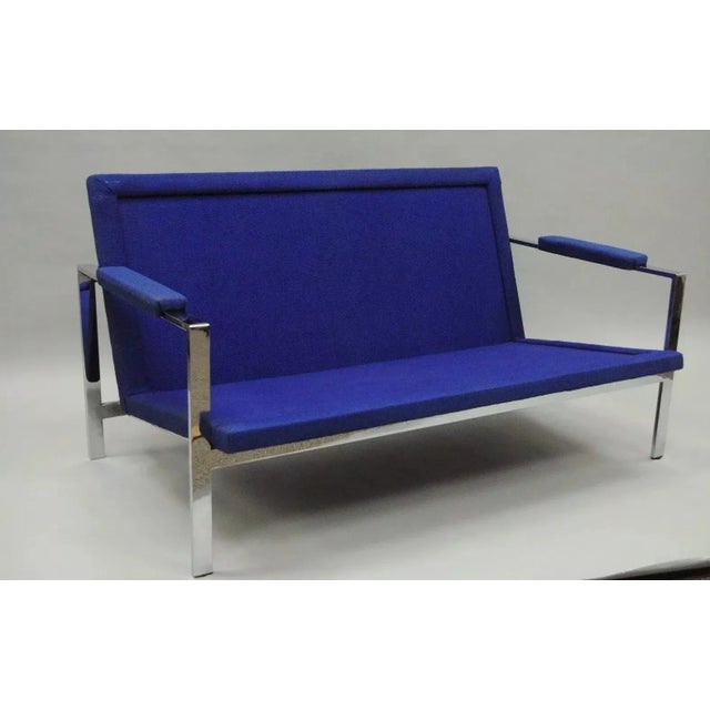 Mid 20th Century Mid Century Modern Milo Baughman Style Chrome Flat Bar Loveseat For Sale - Image 11 of 11