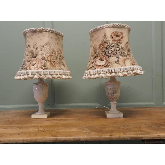 1930s Vintage White Marble Lamps, 1930, Set of 2 For Sale - Image 5 of 8