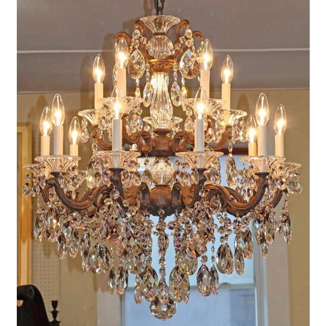 Schonbek 15 Light La Scala 5075 Textured Bronze Finish Crystal Chandelier For Sale - Image 10 of 17
