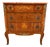 Vintage Louis XV Style Floral Marquetry Bombe Commode With Marble Top For Sale