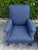 Antique English Upholstered Armchair and Oversized Ottoman For Sale - Image 11 of 12