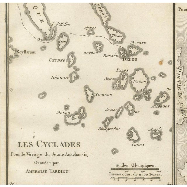 Antique Maps of the Cyclades and Delos from Ambroise Tardieu, 1825 For Sale - Image 6 of 9
