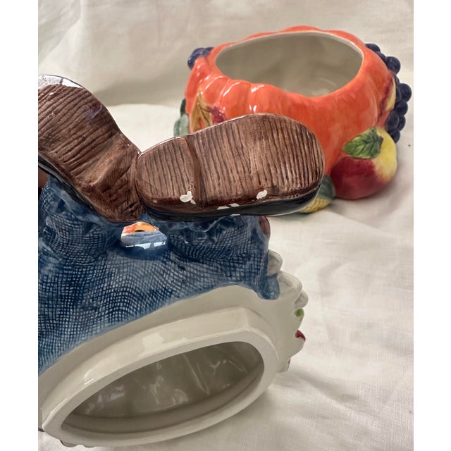 Orange Fitz & Floyd "Scarecrow" Figural Cookie Jar For Sale - Image 8 of 9