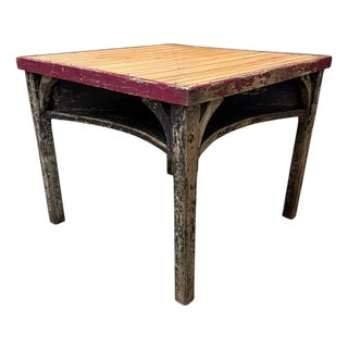 Vintage Painted Tavern Americana Poker Card Game Table For Sale