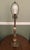 Vintage Victorian Revival Table Lamp Heavy Brass Stone Base Amber Fringe Shade For Sale - Image 11 of 16