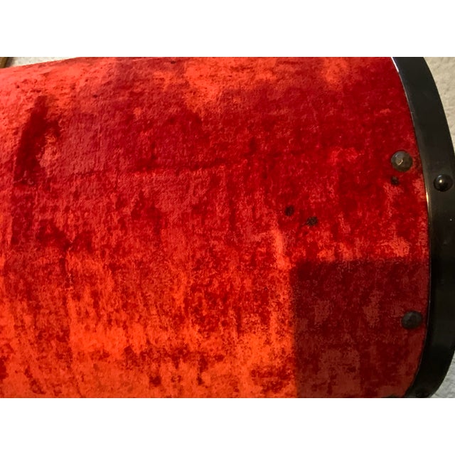 20th Century Red Velvet Dome Top Trunk For Sale - Image 4 of 8