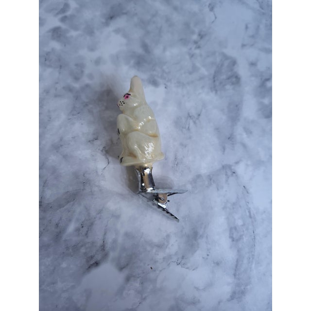 Glass Mid-Century European Glass Rabbit Clip Ornament For Sale - Image 7 of 10