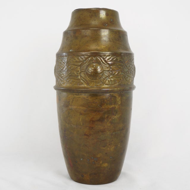 1920s Large German Art Nouveau Jugendstil Copper Vase With Tin Liner 1920's For Sale - Image 5 of 10