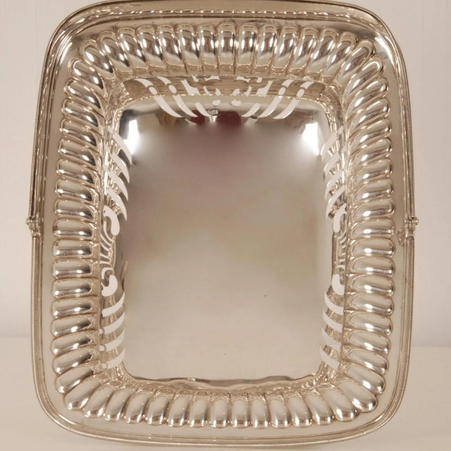 Metal Antique Sterling Silver Basket Bread Pierced Empire Tableware Napoleonic Sterling Silver Hand Crafted Empire Museal Bread Basket Tariff Free Delivery For Sale - Image 7 of 13
