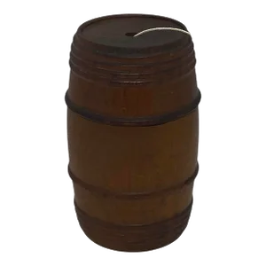 Antique Treen 19th Century English Victorian Cherry Wood Barrel String Holder