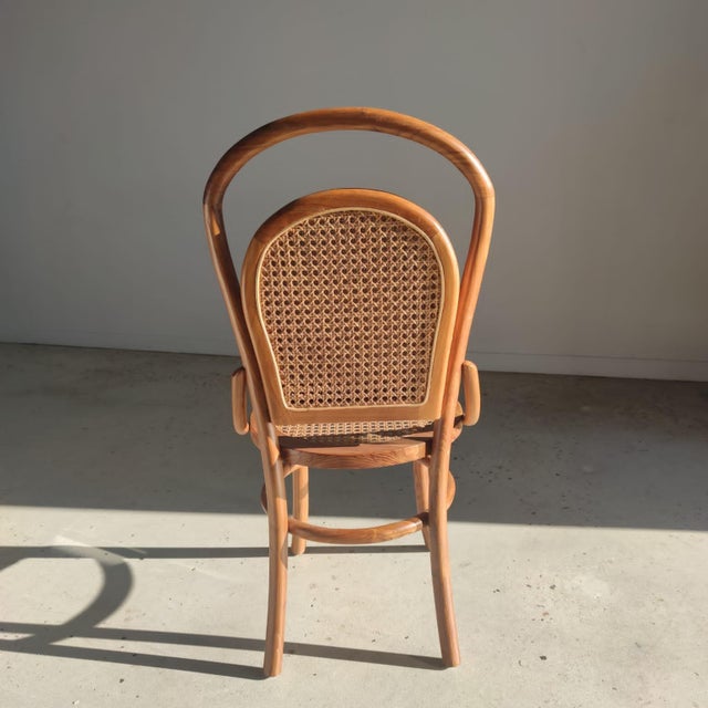 Vintage Natural Wood Cane Chair, 1980s For Sale - Image 16 of 18