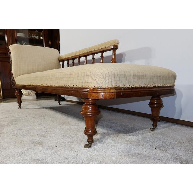 Long Victorian Mahogany Chaise Lounge, England, 19th Century For Sale - Image 10 of 18