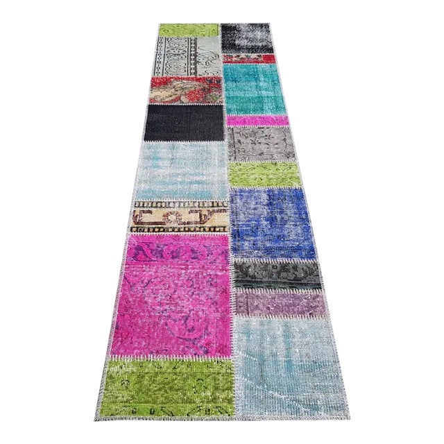 Mid 20th Century Bohemian Anatolian Wool Runner Rug For Sale