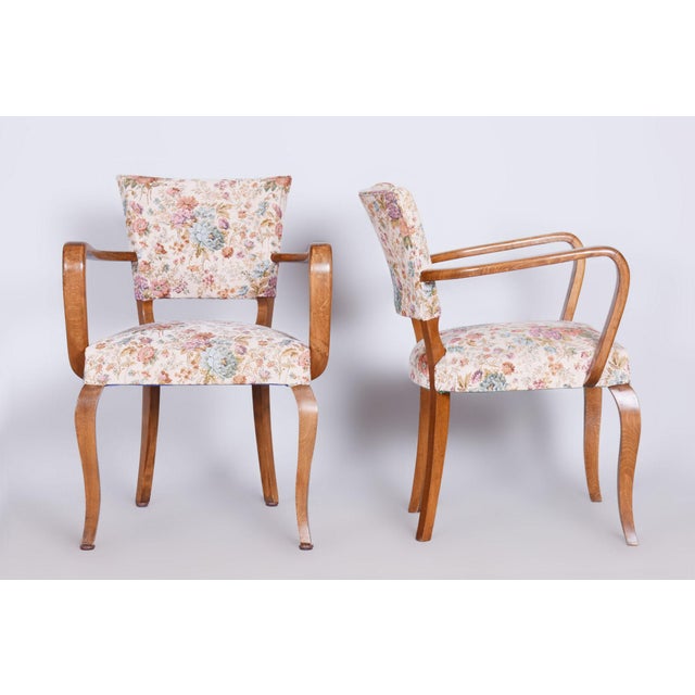 Jules Leleu Art Deco Chairs in Beech attributed to J. Leleu, France, 1930s, Set of 2 For Sale - Image 4 of 8