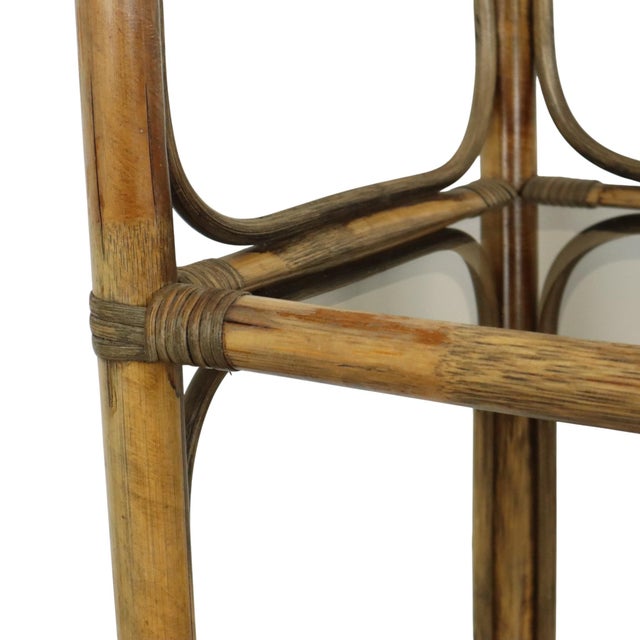 Vintage Boho Shelf Bookcase Bamboo and Smoked Glass, 1960s For Sale - Image 9 of 18