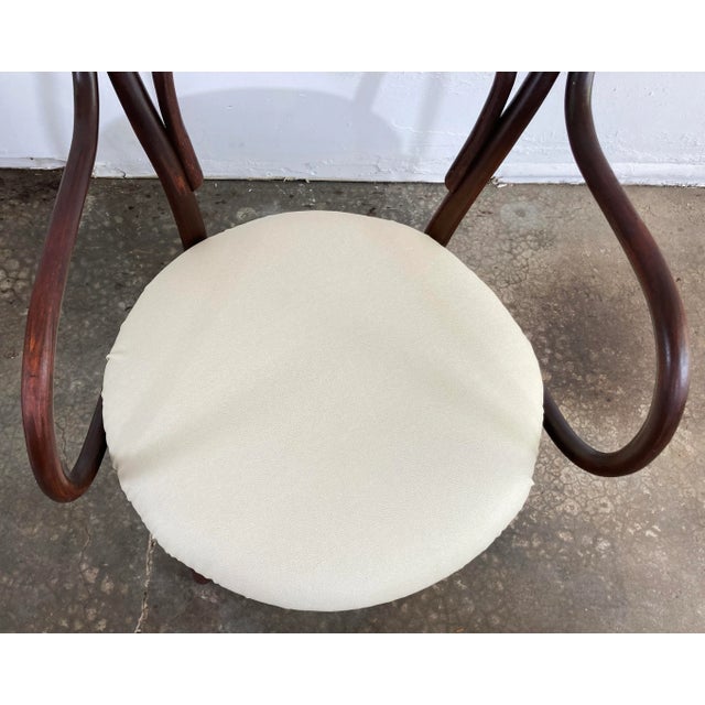 Wood Antique Bentwood Arm Chairs With Leather Seats, Set of 4 For Sale - Image 7 of 12