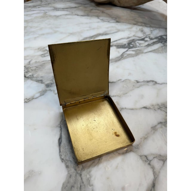 1970s Mid-Century Modern Solid Brass Trinket or Jewelry Box For Sale - Image 4 of 4