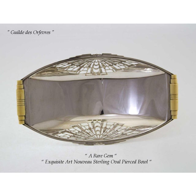 1857 Mappin & Webb. Art Nouveau Sterling Oval Pierced Bowl For Sale In New York - Image 6 of 12